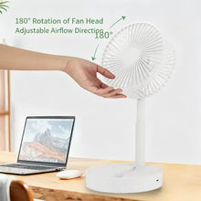 Mini ventilateur pliable rechargeable USB-C – 3 vitesses, silencieux, batterie 1800 mAh