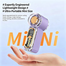 Mini Ventilateur de Poche Turbo Rechargeable – 100 Niveaux, Écran LED et USB-C