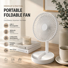 Mini ventilateur pliable rechargeable USB-C – 3 vitesses, silencieux, batterie 1800 mAh