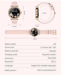 Montre intelligente pour femme à écran AMOLED Android, IOS,