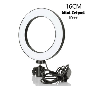 Lampe Anneau Selfie Trépied Photographie LED  Avec Support Mobile Smartphone pour vos videos , photos tiktok et autre
