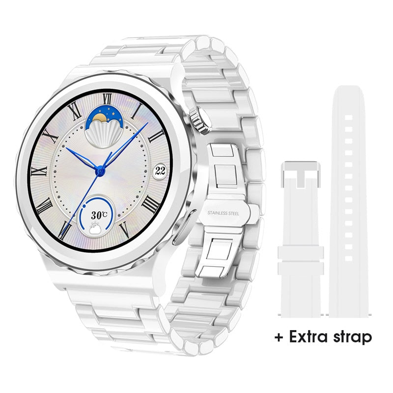 Magnifique montre connectée Bluetooth personnalisable, prise d'appel, waterproof, en céramique (selon modèle).