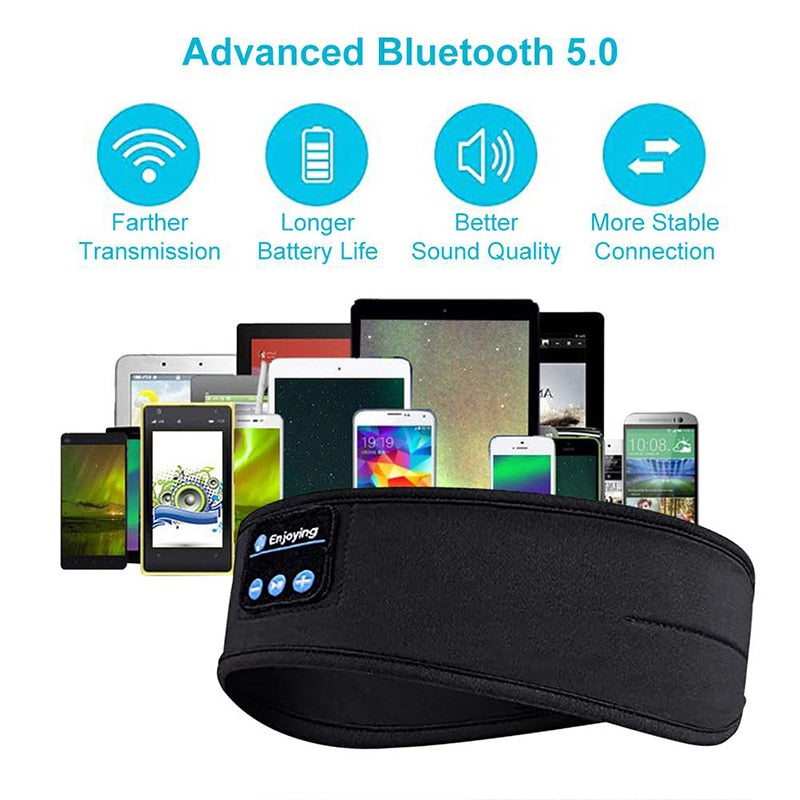 Bandeau Élastique avec Écouteurs Bluetooth pour le Sport et le Sommeil –  Ventanae
