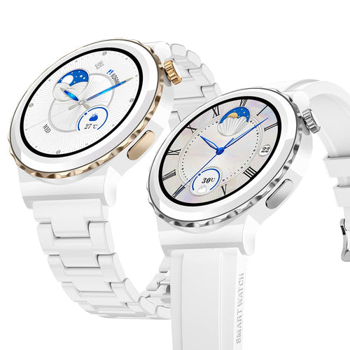 Magnifique montre connectée Bluetooth personnalisable, prise d'appel, waterproof, en céramique (selon modèle).