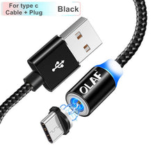 Câble magnétique  tressé LED Type C Micro USB magnétique pour Smartphone et IOS