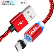 Câble magnétique  tressé LED Type C Micro USB magnétique pour Smartphone et IOS