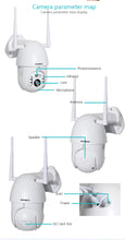 Caméra de surveillance intérieure et extérieure IP66 PTZ Wifi hd 1080P Motorisée avec vision de nuit.
